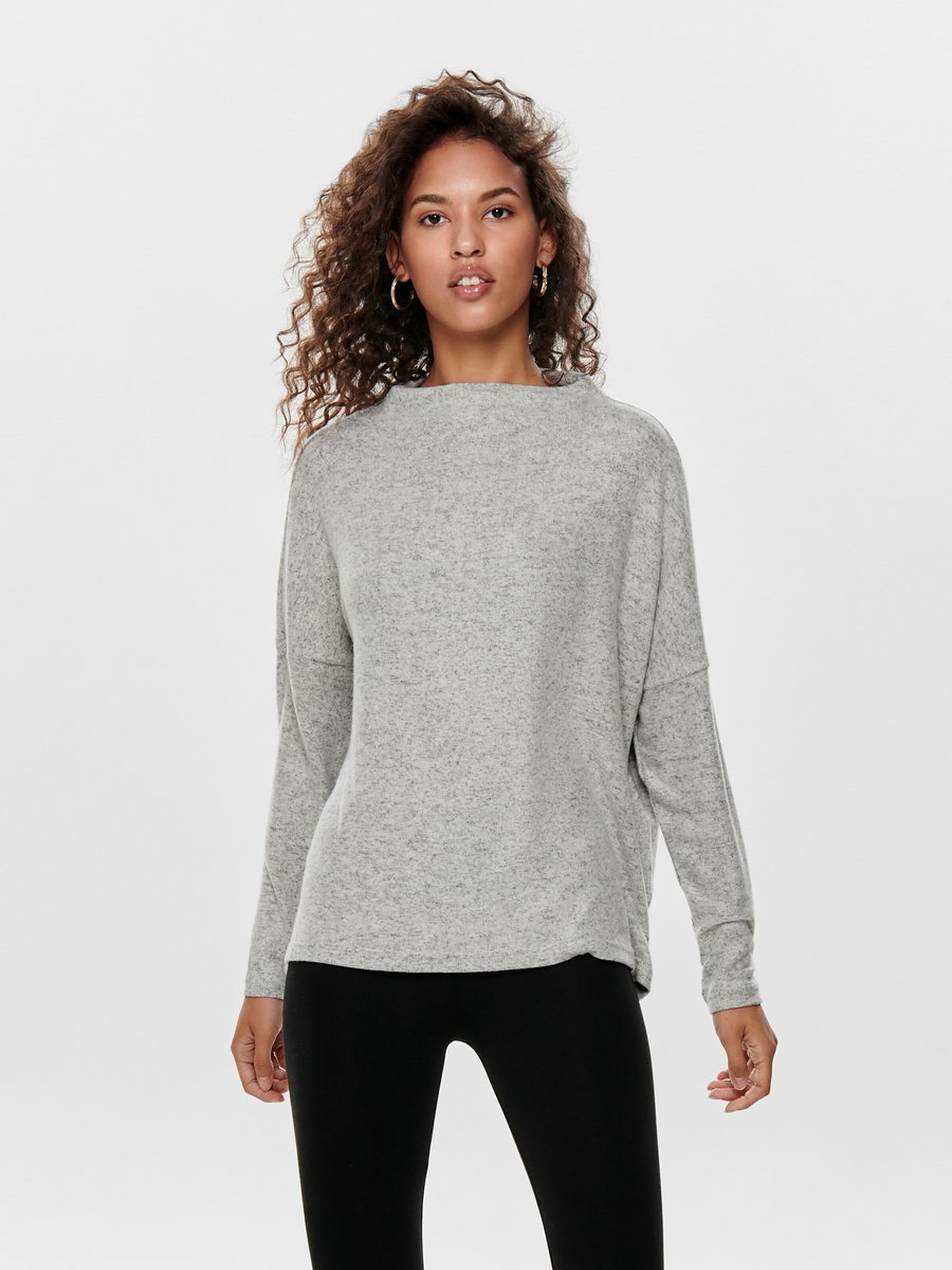 Only Kadın Kazak 15141720 Light Grey Melange