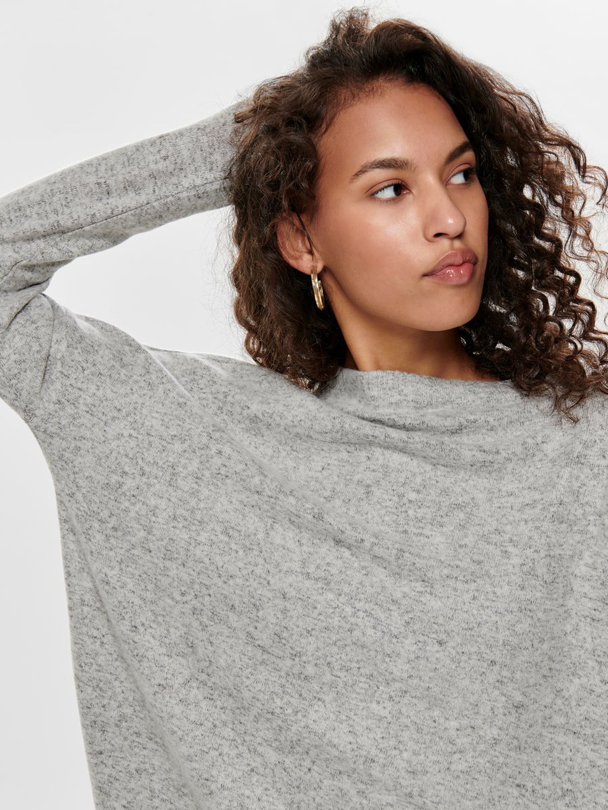 Only Kadın Kazak 15141720 Light Grey Melange