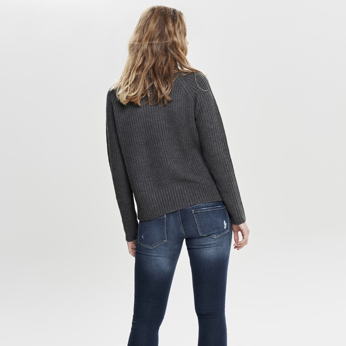 Only Kadın Kazak 15154665 Dark Grey Melange
