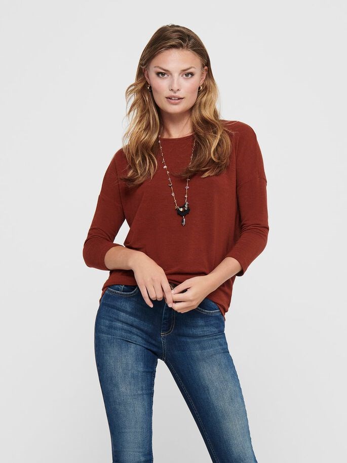 Only Kadın T-Shirt 15157920 Burnt Henna