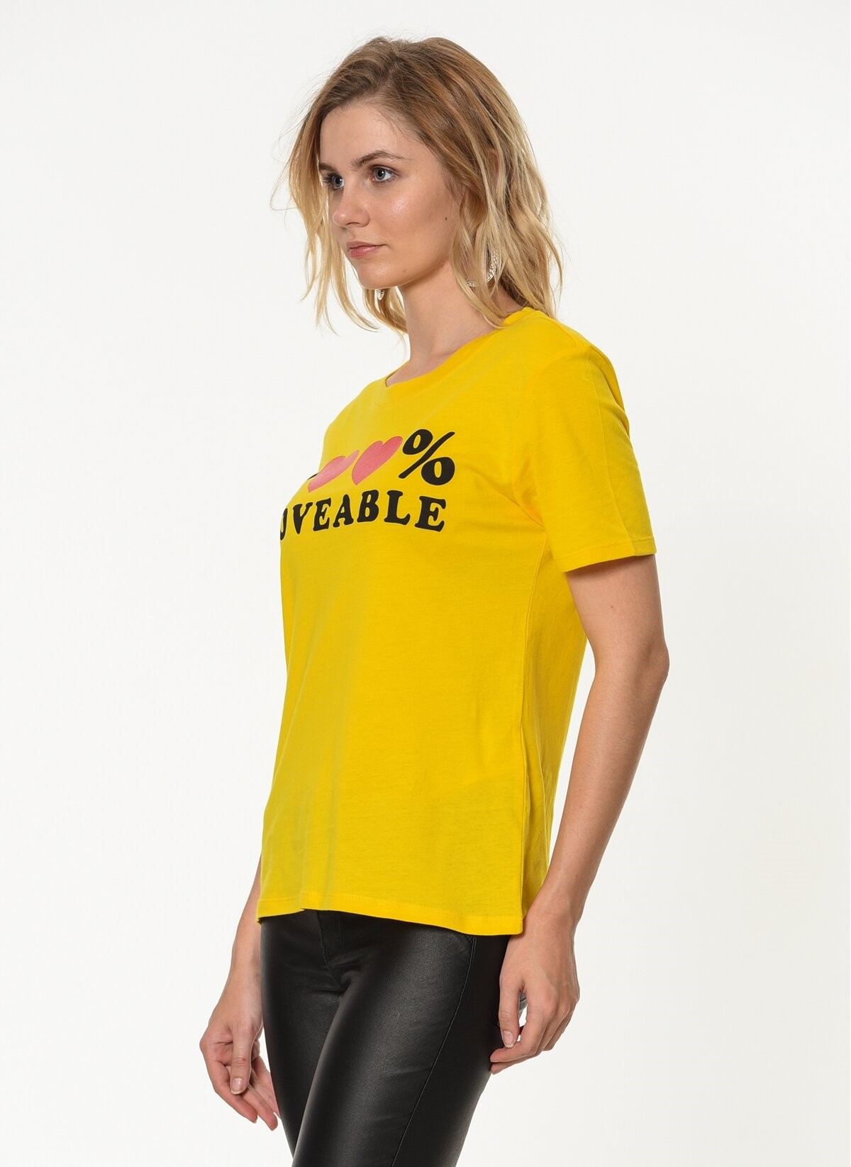 Only Kadın T-Shirt 15164834 Lemon