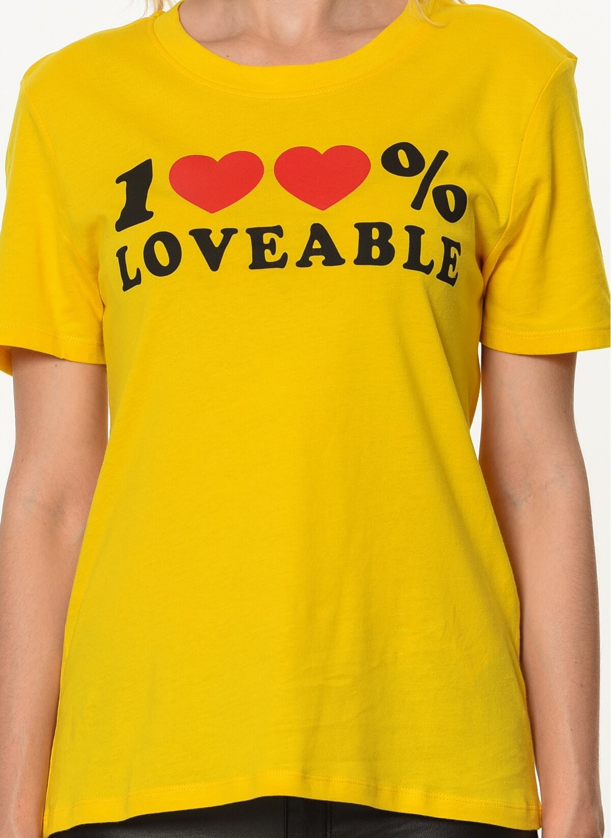 Only Kadın T-Shirt 15164834 Lemon
