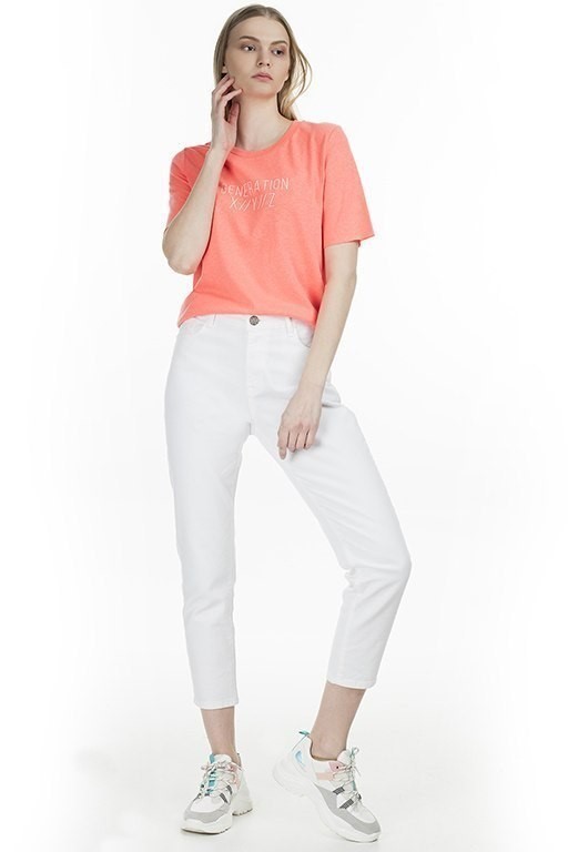 Only Kadın T-Shirt 15199864 Fiery Coral