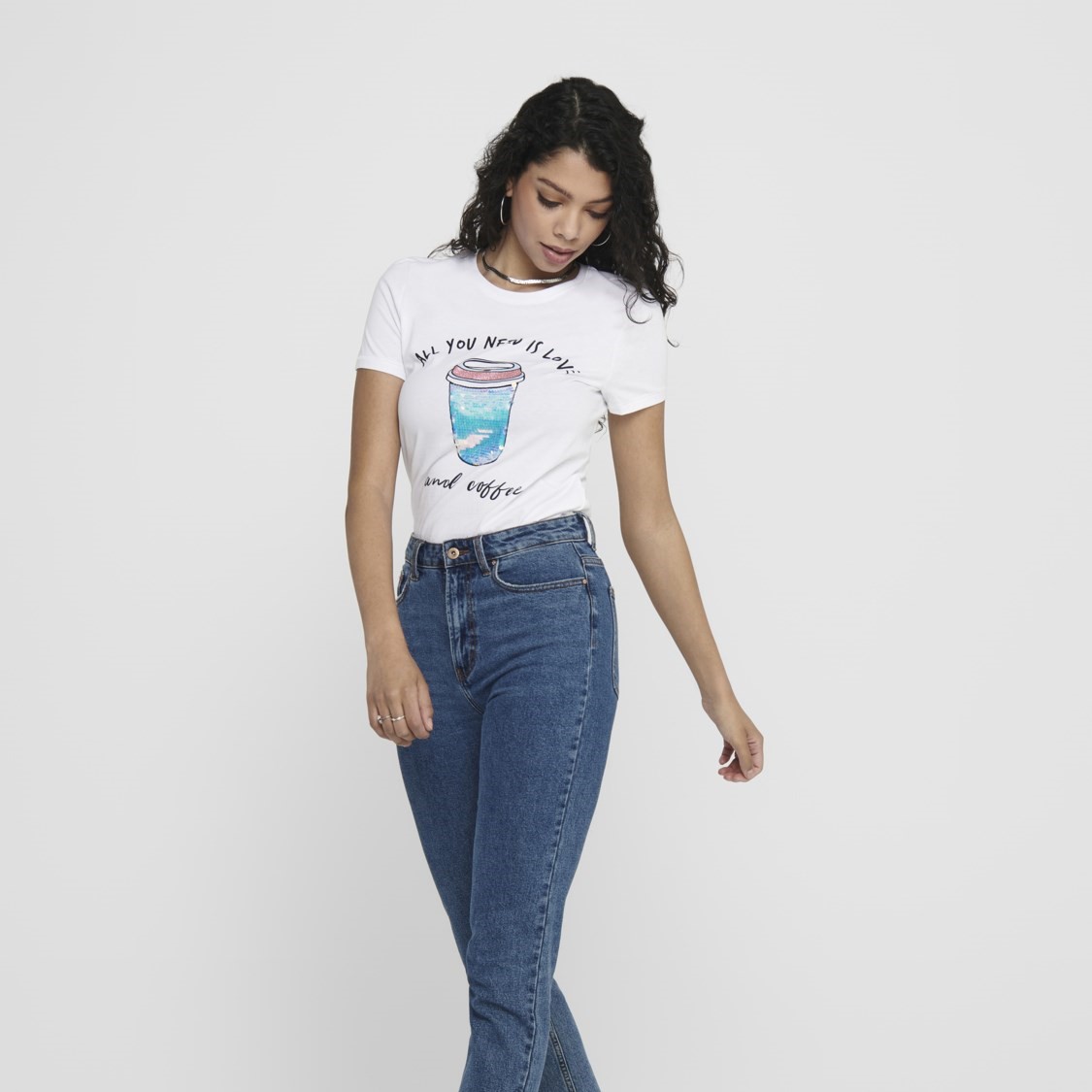 Only Kadın T-Shirt 15203528 Bright White