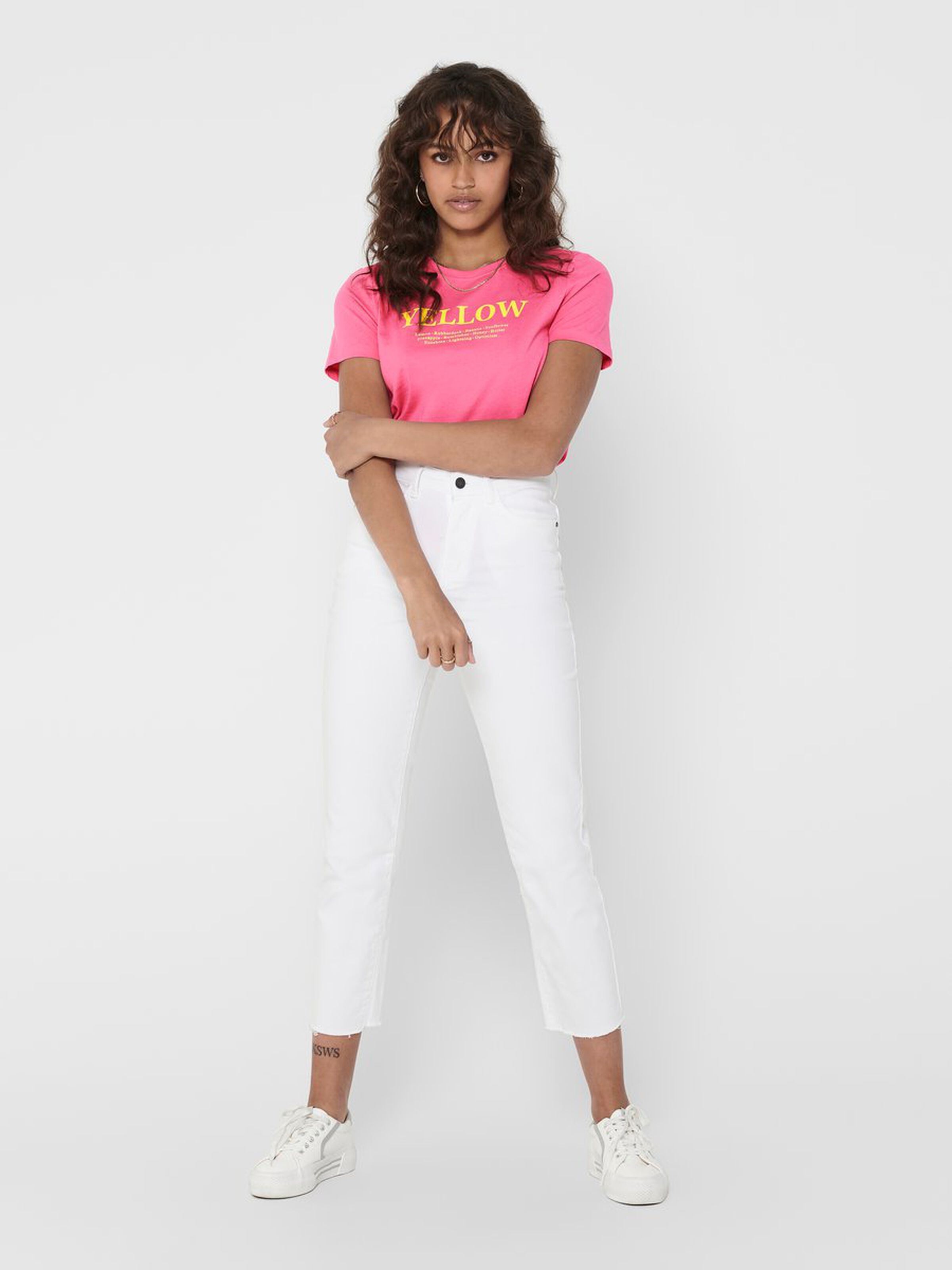 Only Kadın T-Shirt 15203614 Pink Lemonade
