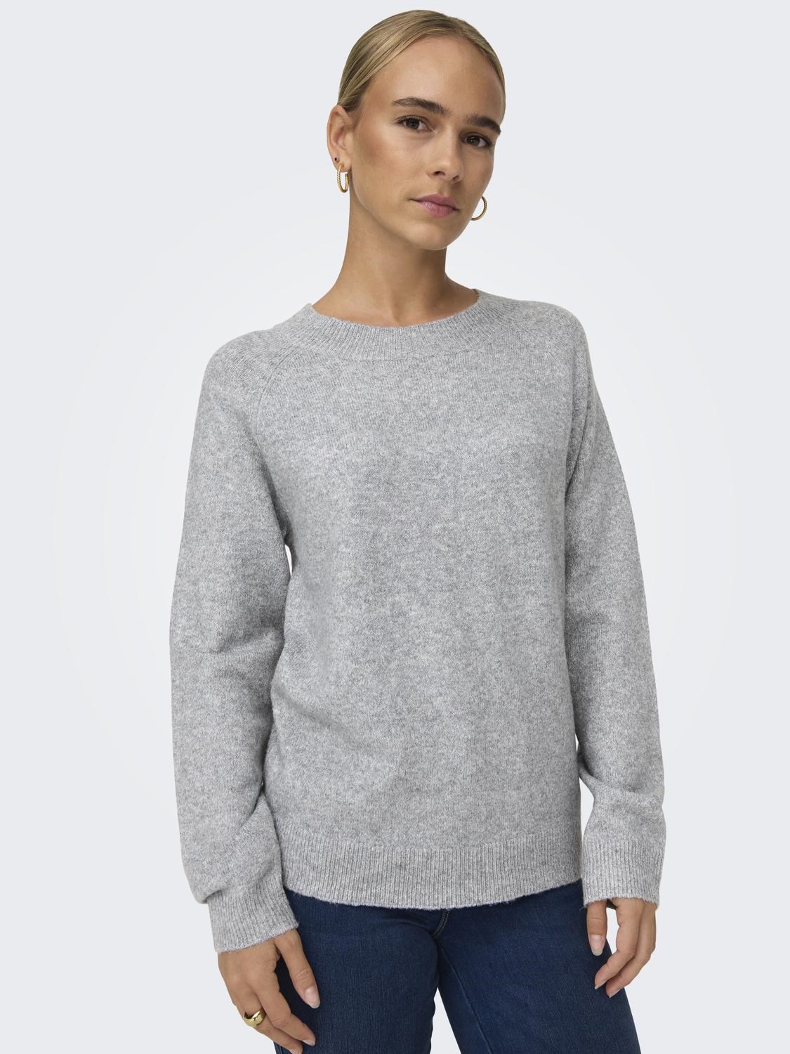 Only Kadın Kazak 15204279 Light Grey Melange