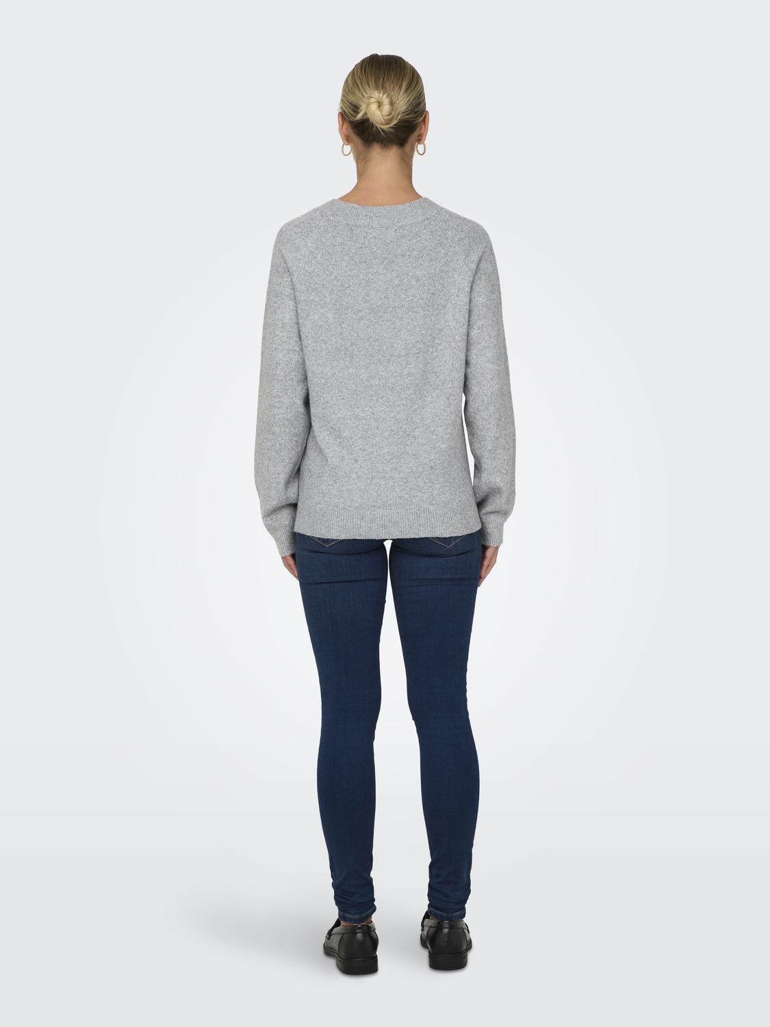 Only Kadın Kazak 15204279 Light Grey Melange