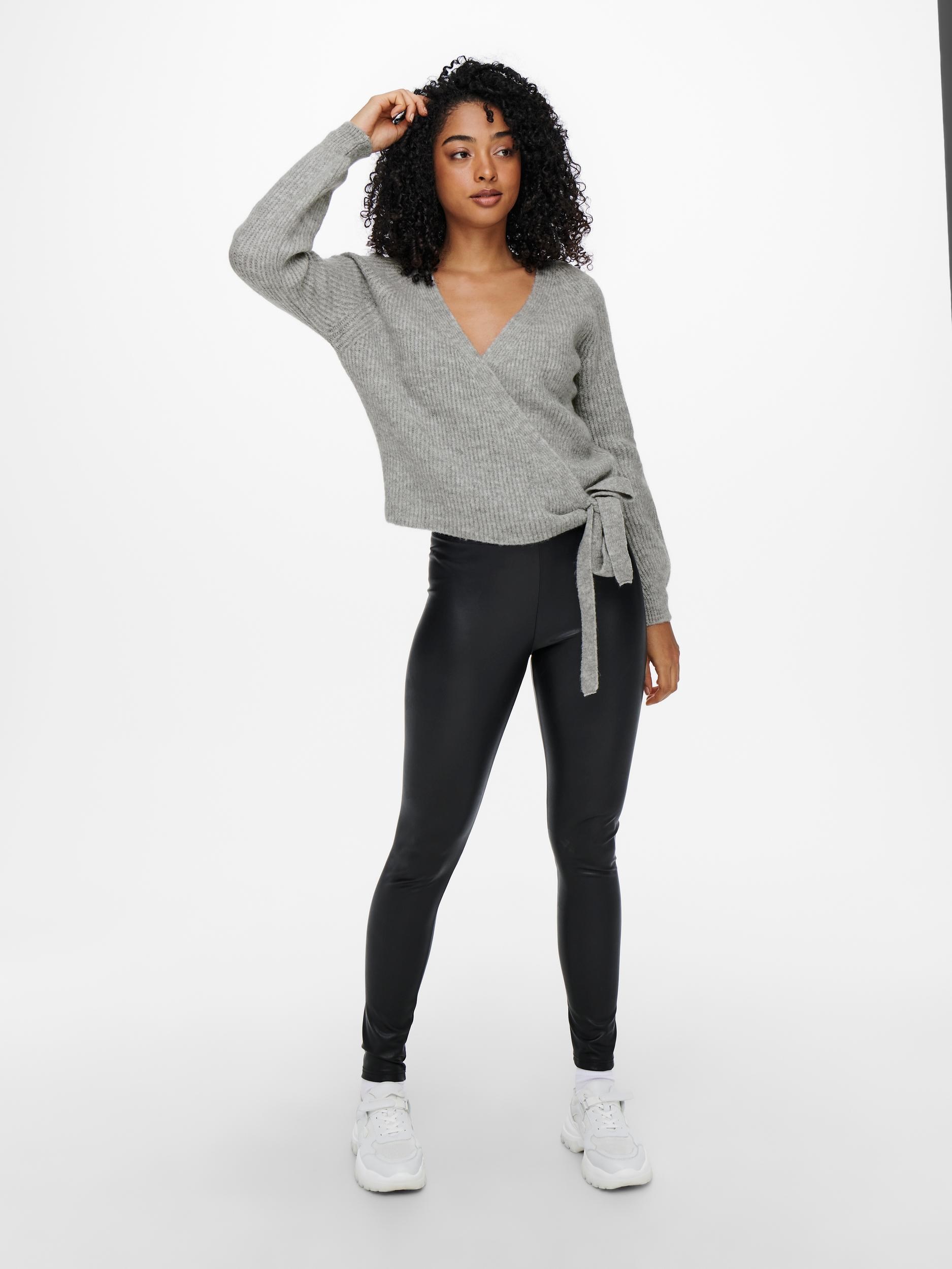 Only Kadın Triko 15248652 Light Grey Melange