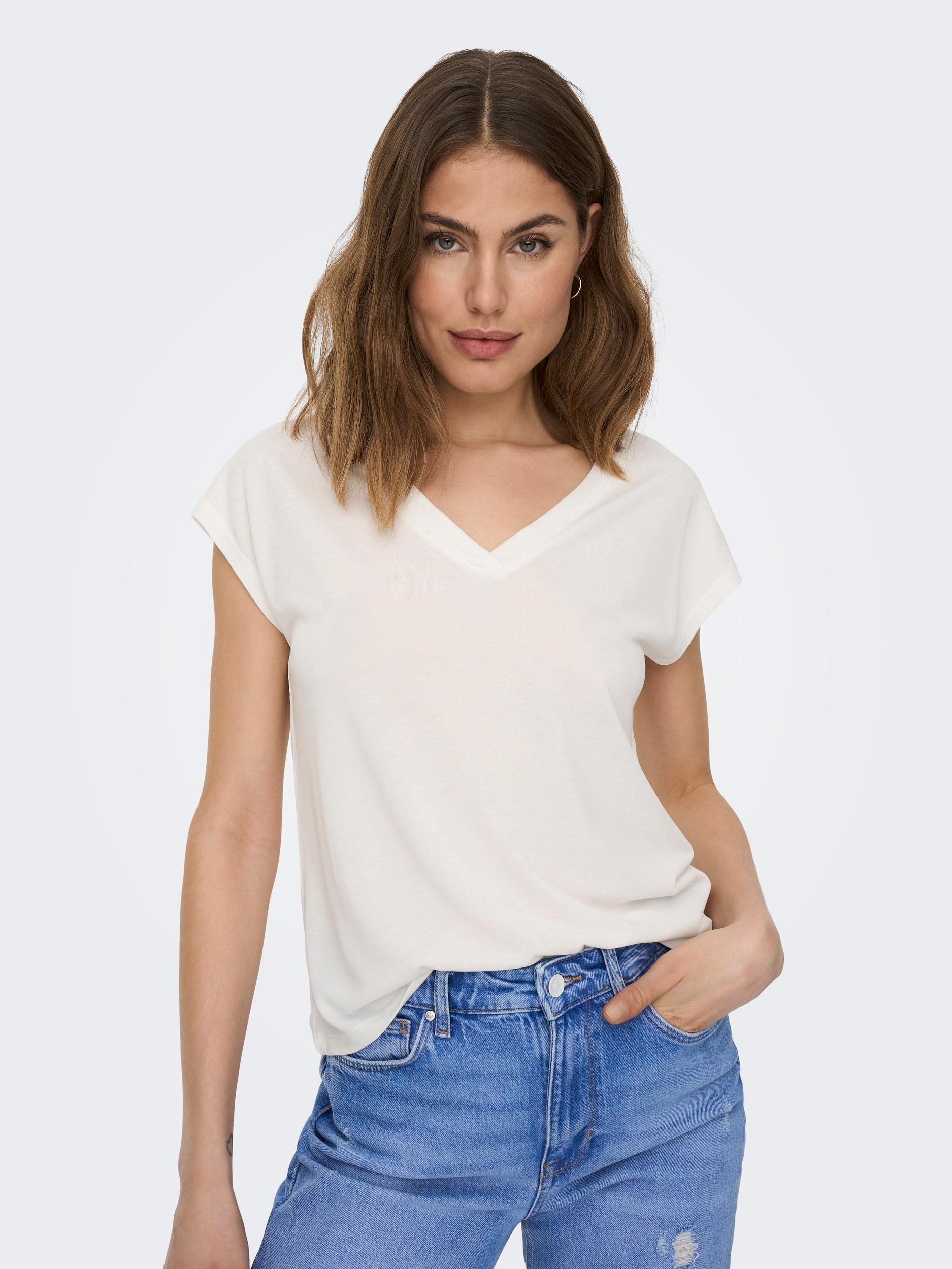 Only Kadın T-Shirt 15287041 Cloud Dancer
