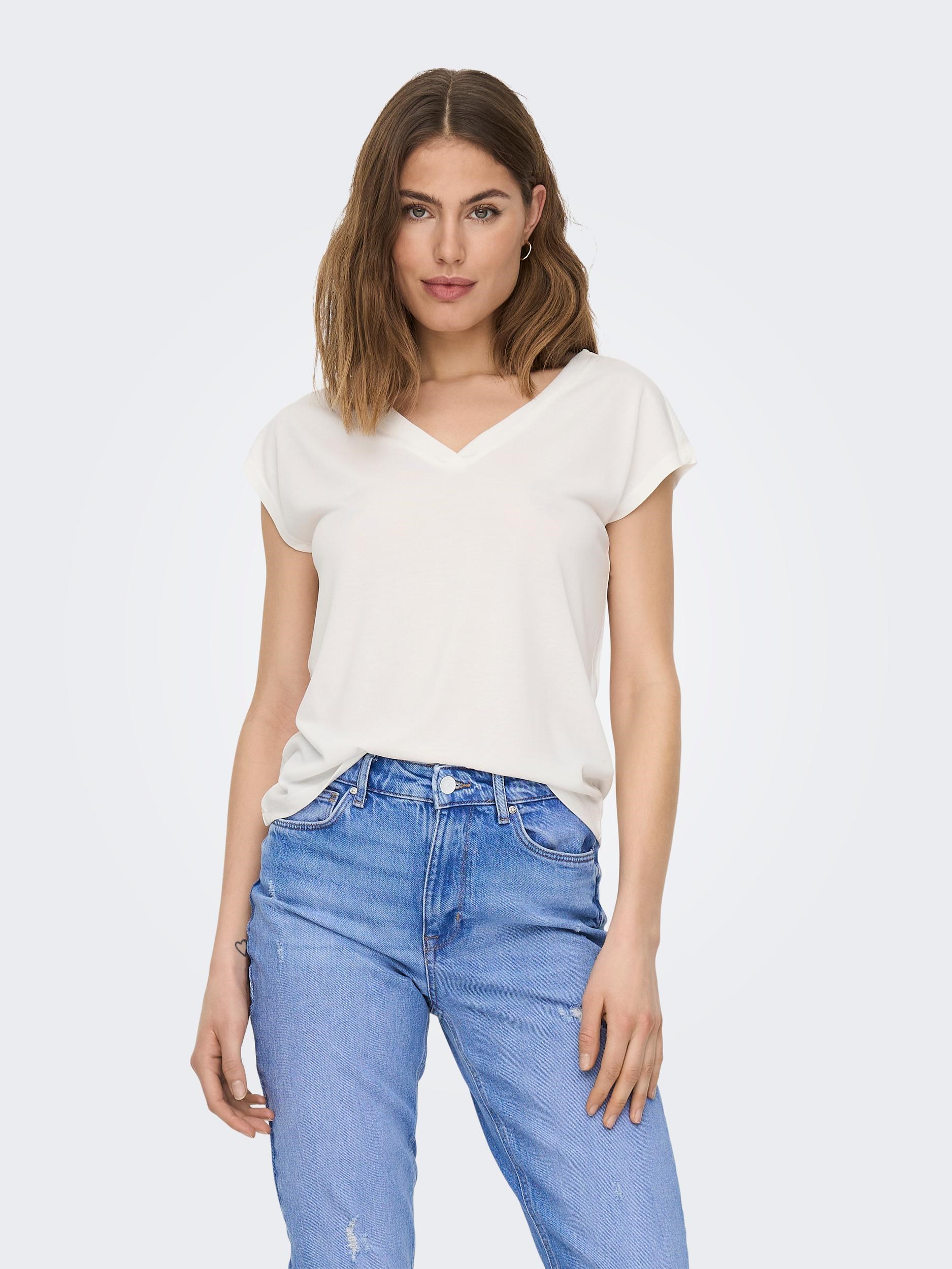 Only Kadın T-Shirt 15287041 Cloud Dancer