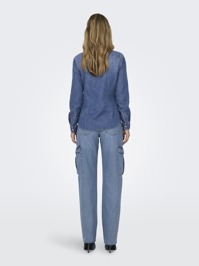 Only Kadın Gömlek 15315185 Medium Blue Denim