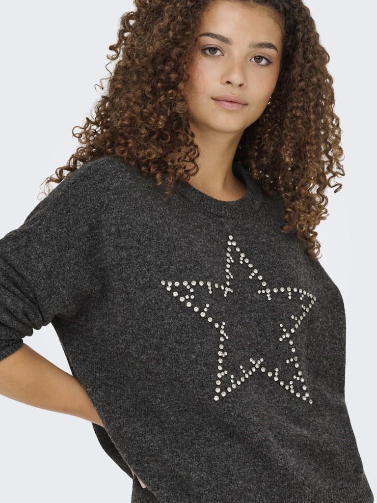 Only Kadın Kazak 15353062 Dark Grey Melange