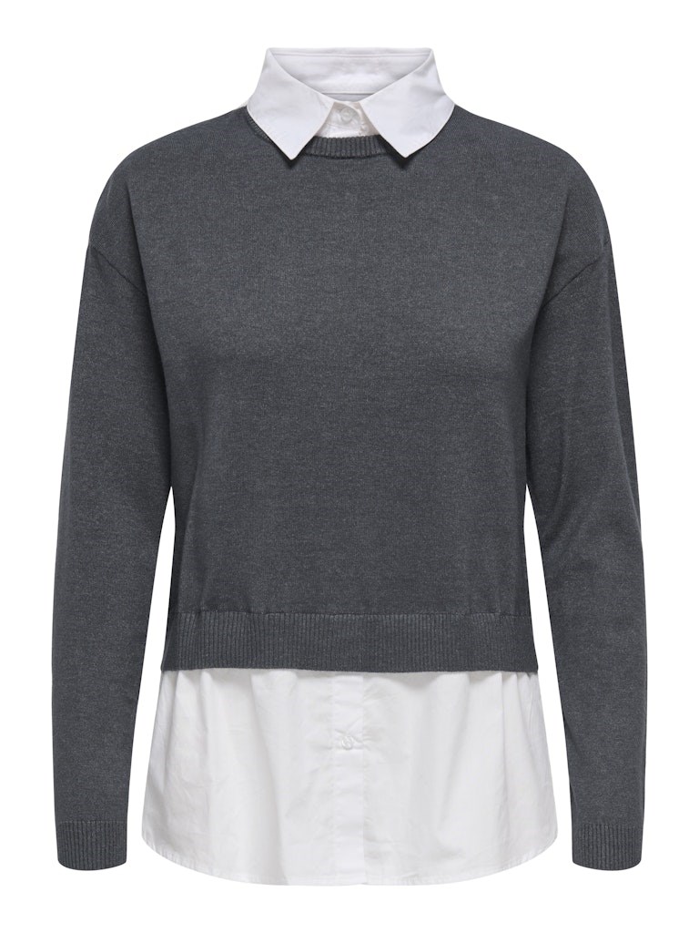 Only Kadın Kazak 15353380 Dark Grey Melange