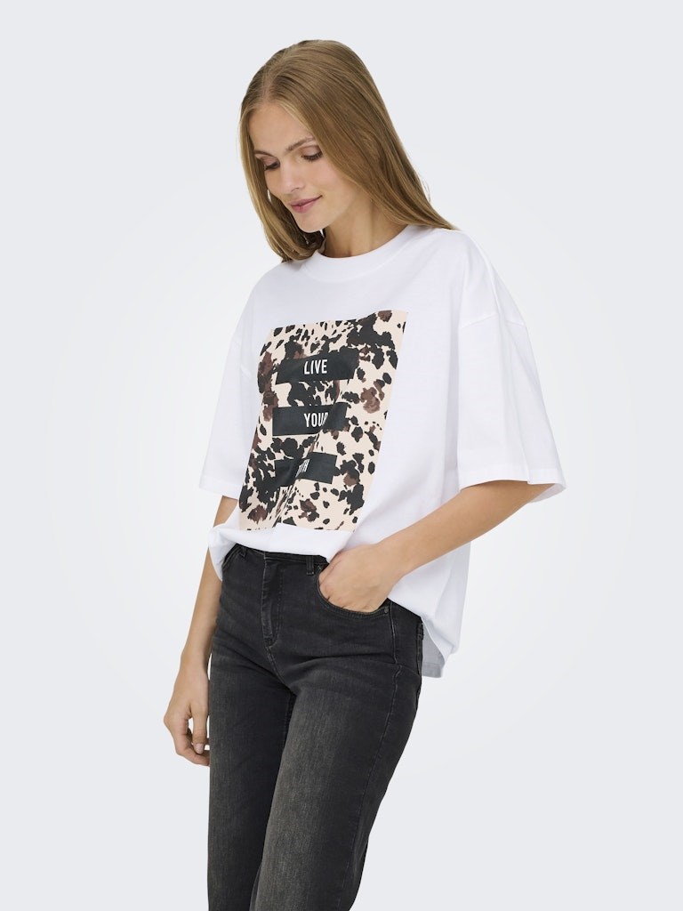 Only Kadın T-Shirt 15358200 Bright White