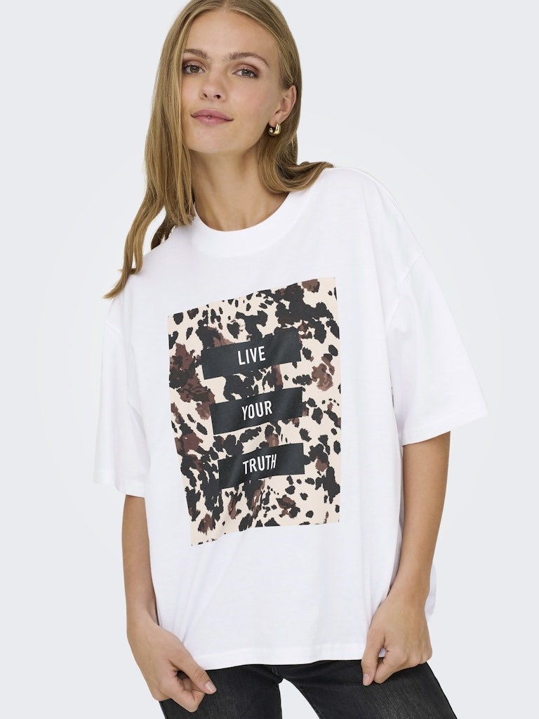 Only Kadın T-Shirt 15358200 Bright White
