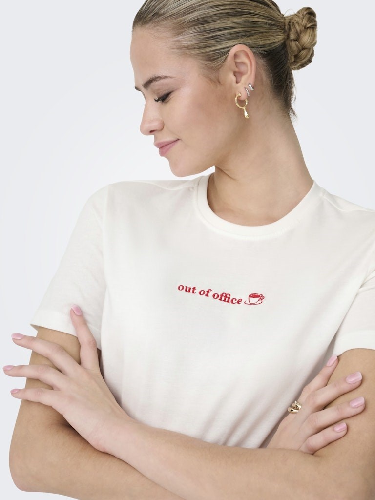 Only Kadın T-Shirt 15368653 Cloud Dancer