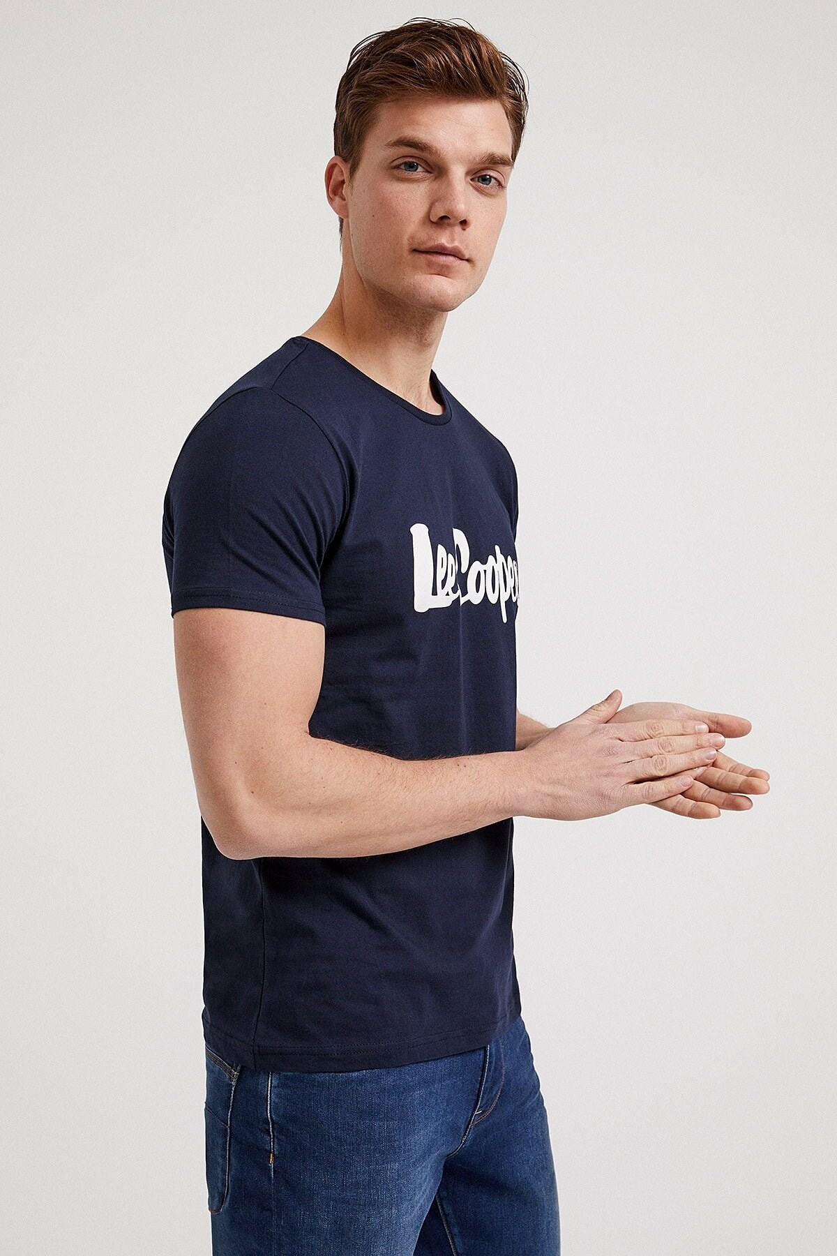 Lee Cooper Erkek T-Shirt 202 LCM 242011 K. Lacivert