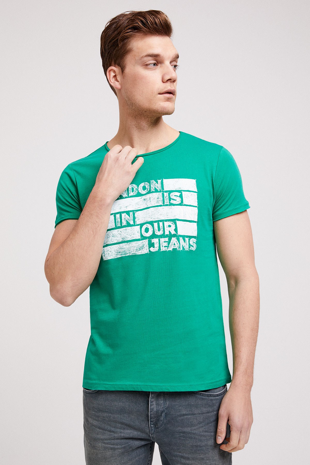 Lee Cooper Erkek T-Shirt 202 LCM 242019 Açık Yeşil