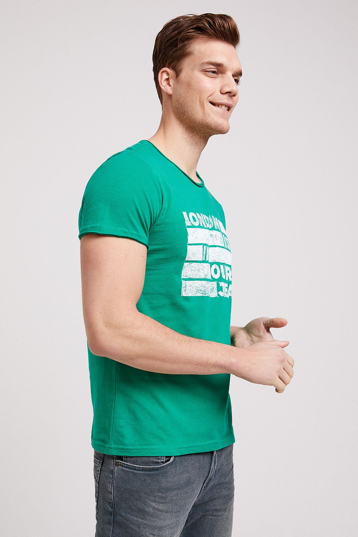 Lee Cooper Erkek T-Shirt 202 LCM 242019 Açık Yeşil