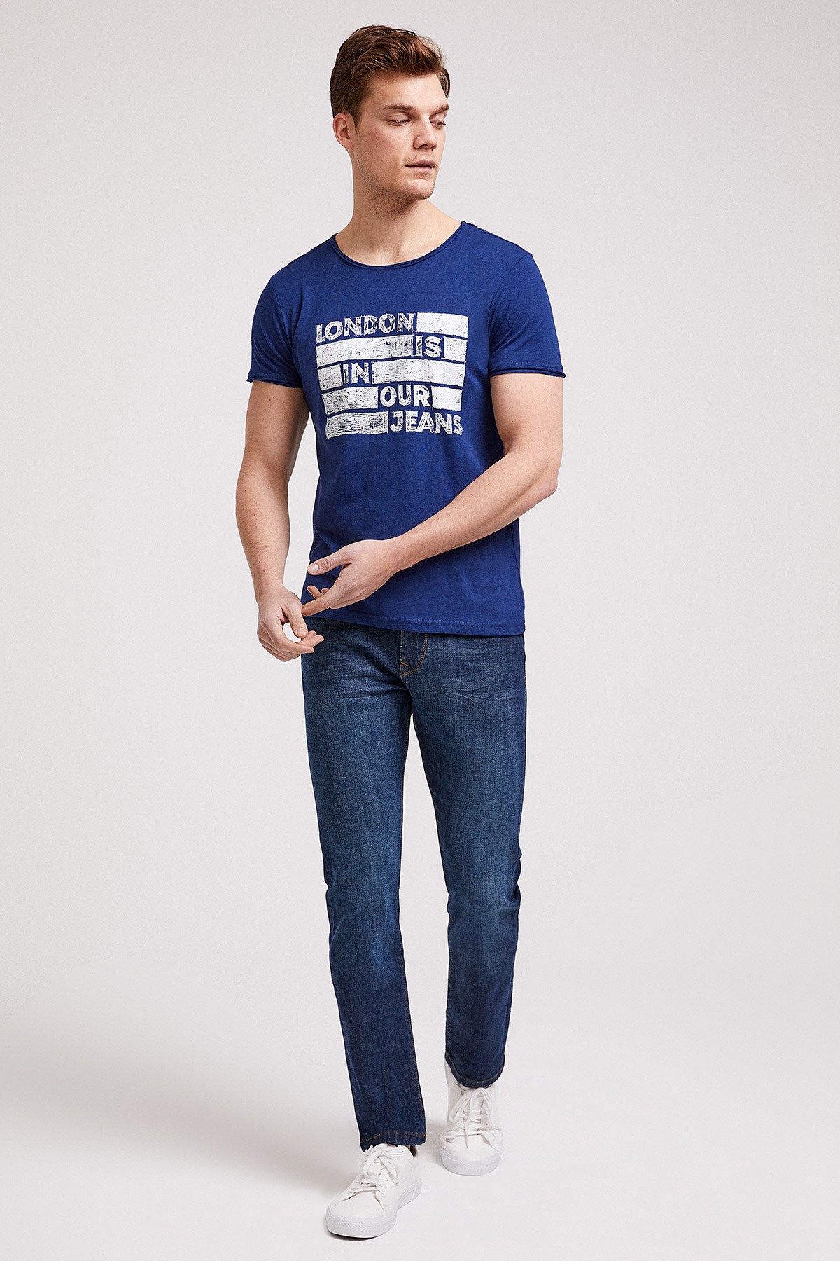 Lee Cooper Erkek T-Shirt 202 LCM 242019 İndigo