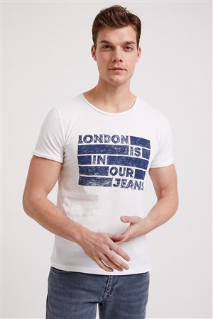 Lee Cooper Erkek T-Shirt 202 LCM 242019 Beyaz