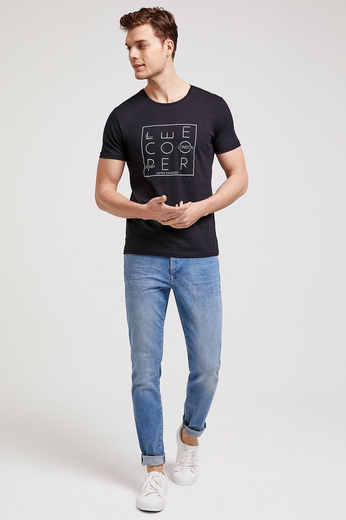 Lee Cooper Erkek T-Shirt 202 LCM 242021 Siyah