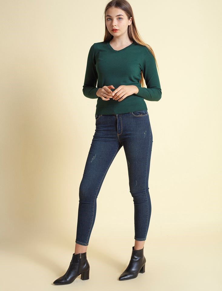 Fashion Friends Kadın Kazak 20K0244B1 Yeşil / Green