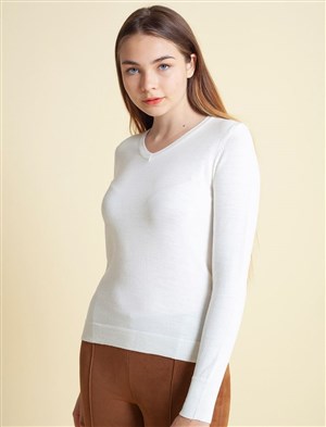 Fashion Friends Kadın Kazak 20K0244B1 Ekru / Ecru