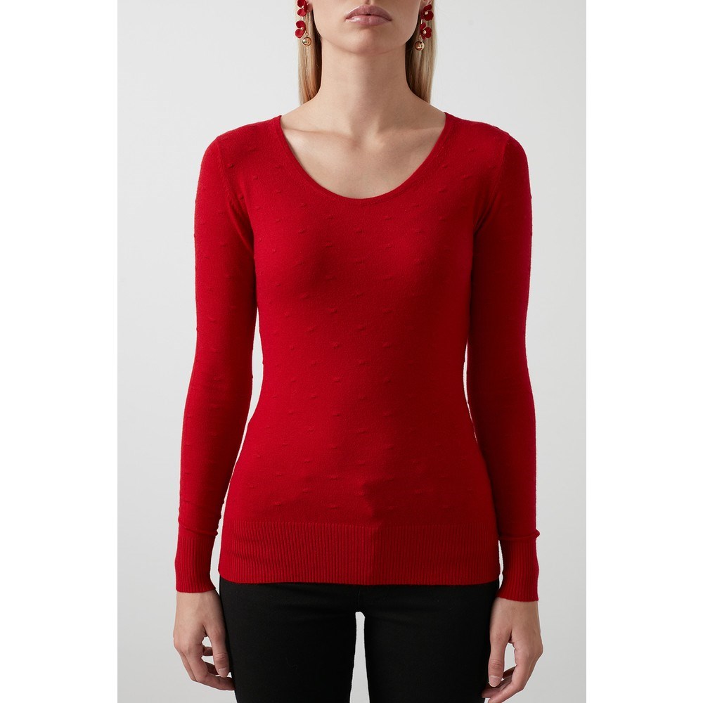 Fashion Friends Kadın Kazak 20k0797b1 Kırmızı / Red