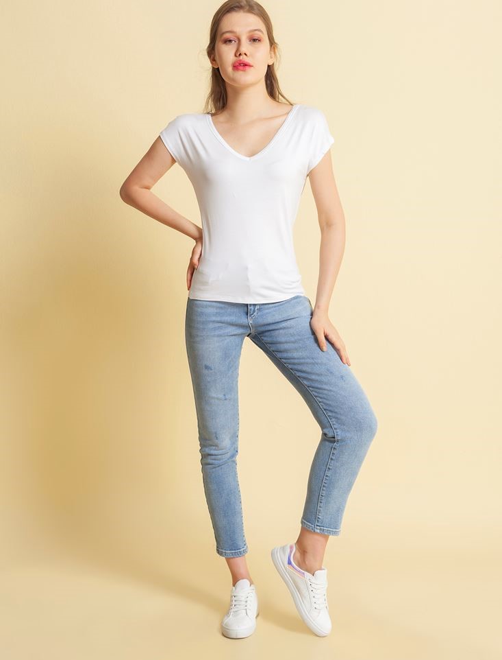 Fashion Friends Kadın T-Shirt 20Y0121B1 Beyaz / White