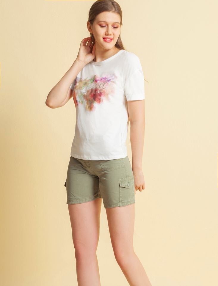 Fashion Friends Kadın T-Shirt 20Y0311B1 Ekru / Ecru