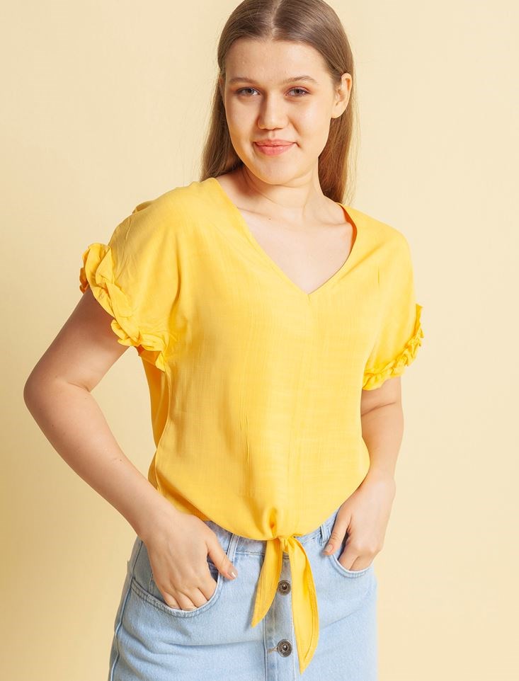 Fashion Friends Kadın Bluz 20Y0409B1 Sarı / Yellow