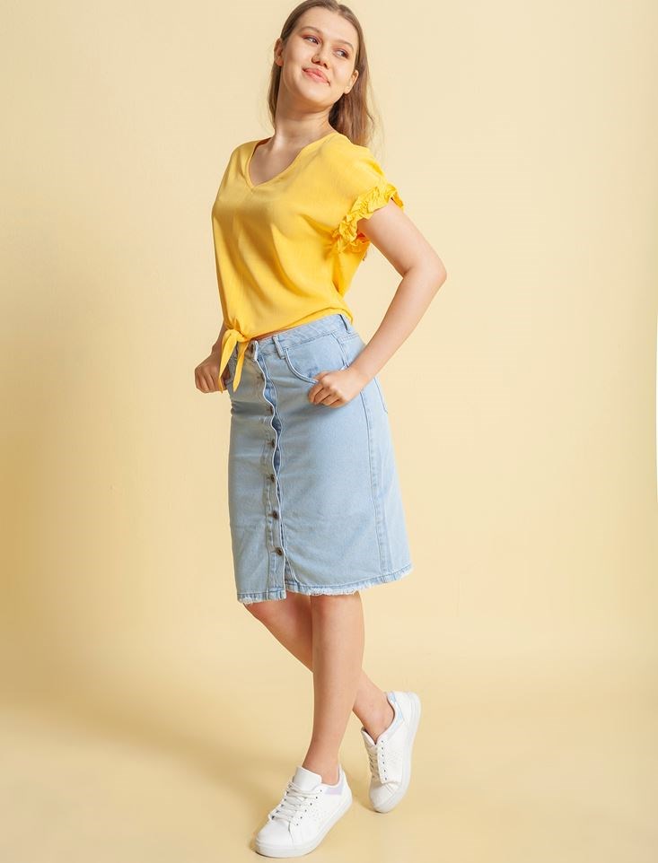Fashion Friends Kadın Bluz 20Y0409B1 Sarı / Yellow