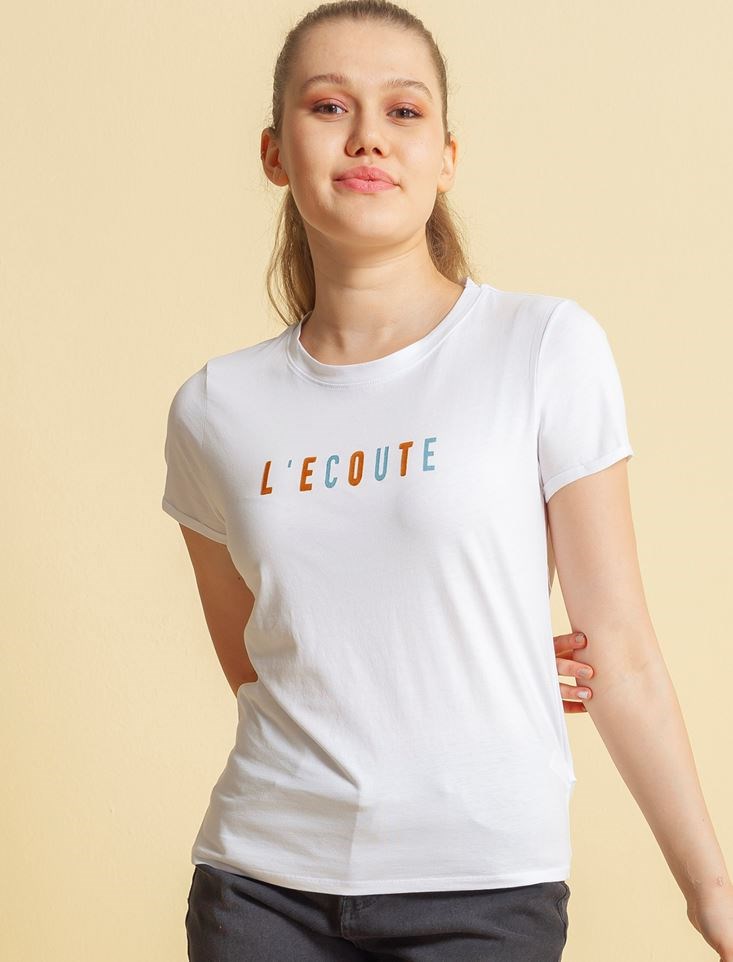 Fashion Friends Kadın T-Shirt 20Y0465B1 Beyaz / White