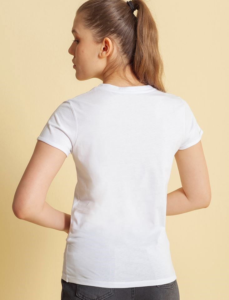 Fashion Friends Kadın T-Shirt 20Y0465B1 Beyaz / White