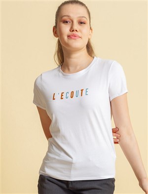 Fashion Friends Kadın T-Shirt 20Y0465B1 Beyaz / White