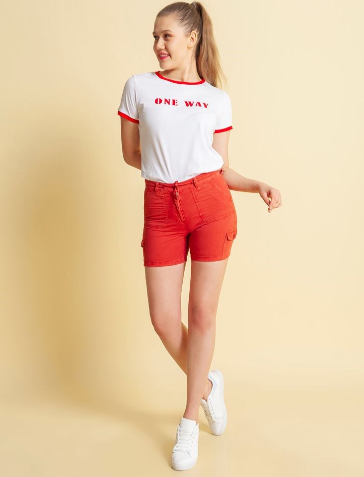 Fashion Friends Kadın Şort 20Y0516B1 Kiremit / Brick
