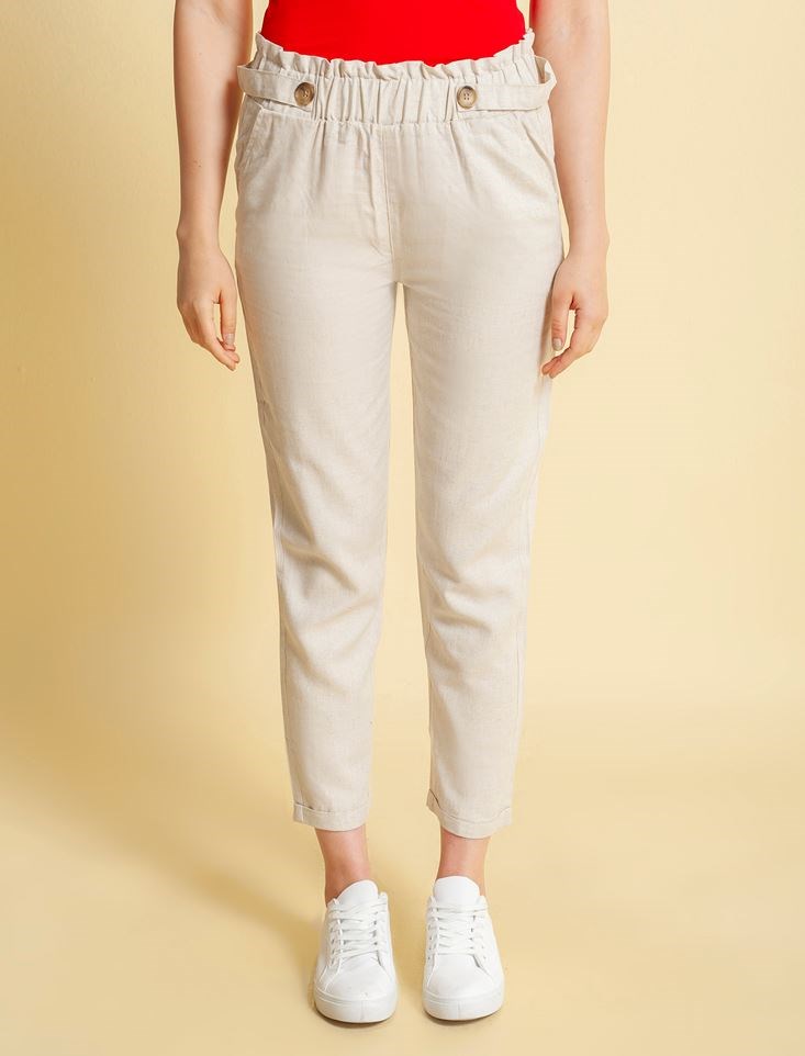 Fashion Friends Kadın Pantolon 20Y0634B1 Bej / Beige