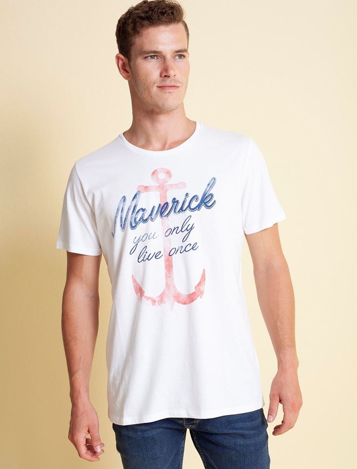Fashion Friends Erkek T-Shirt 20Y0714E1 Beyaz / White