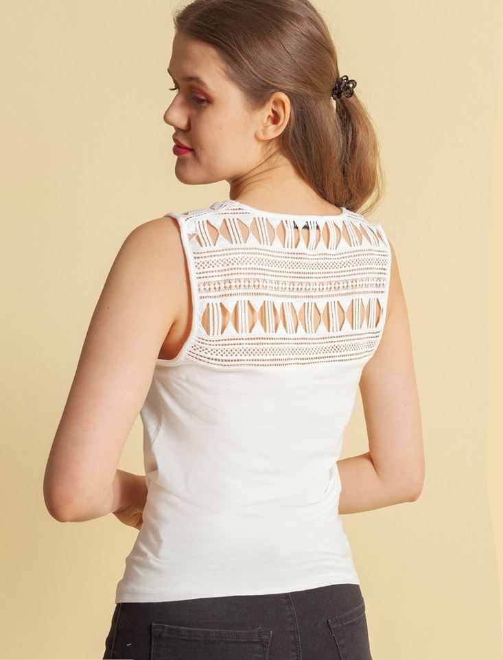 Fashion Friends Kadın Atlet 20Y0746B1 Ekru / Ecru