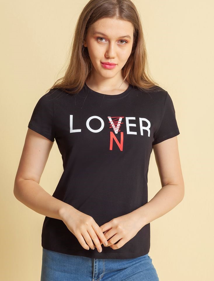 Fashion Friends Kadın T-Shirt 20Y0868B1 Siyah / Black