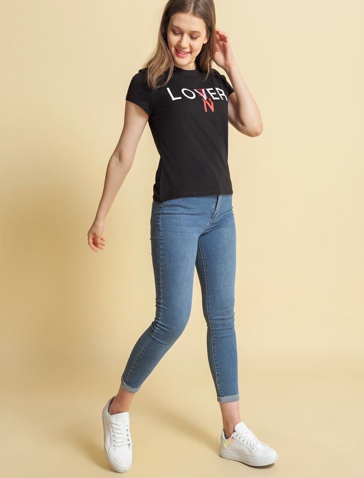 Fashion Friends Kadın T-Shirt 20Y0868B1 Siyah / Black