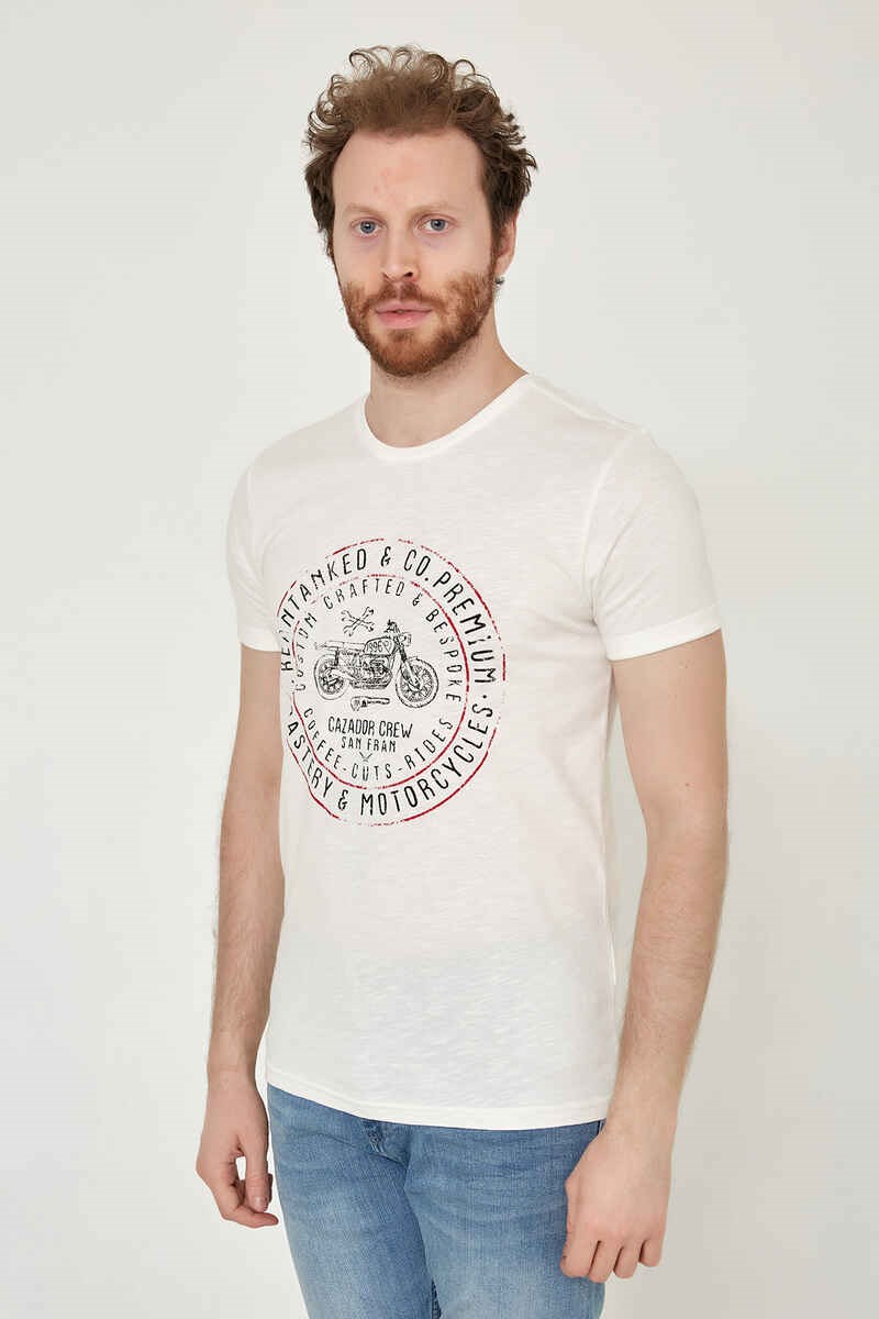 Cazador Erkek T-Shirt 21YCEEO04068 Ekru