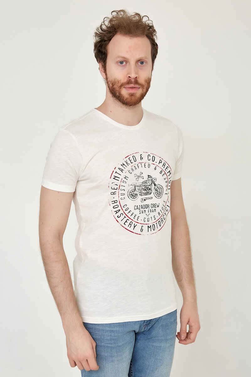 Cazador Erkek T-Shirt 21YCEEO04068 Ekru