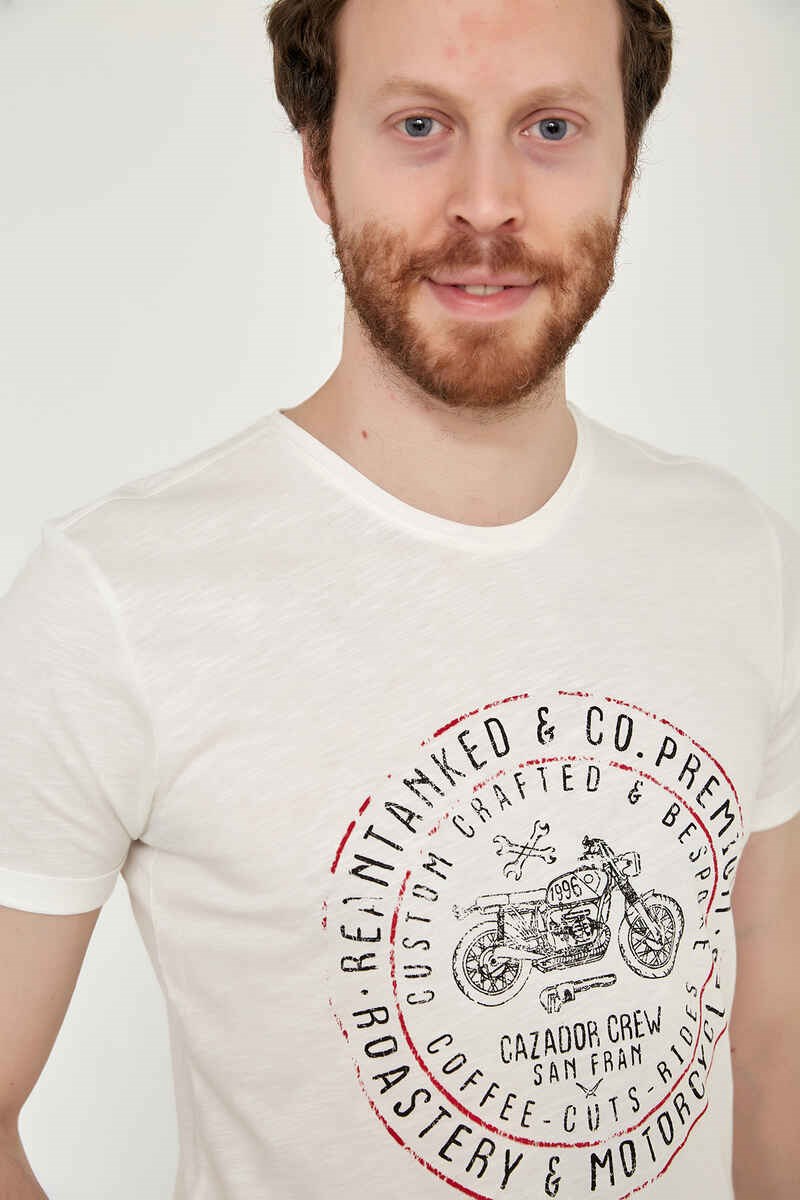 Cazador Erkek T-Shirt 21YCEEO04068 Ekru