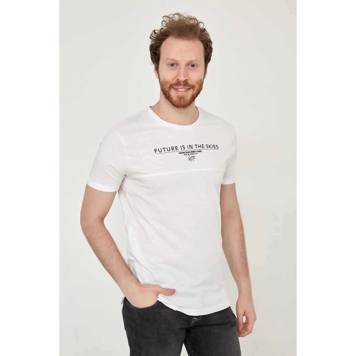 Cazador Erkek T-Shirt 21YCEEO04162 Beyaz