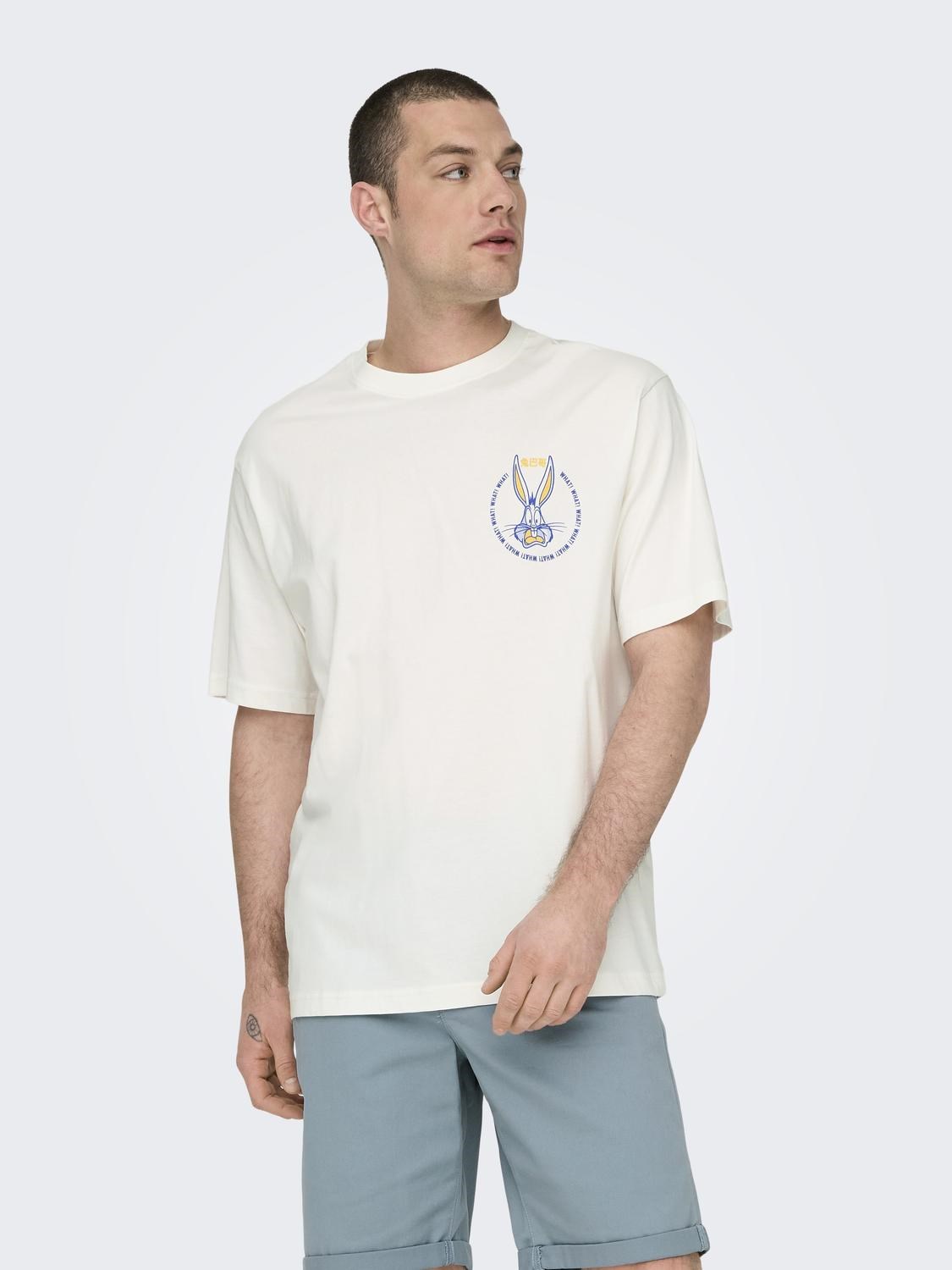 Only & Sons Erkek T-Shirt 22028698 Cloud Dancer