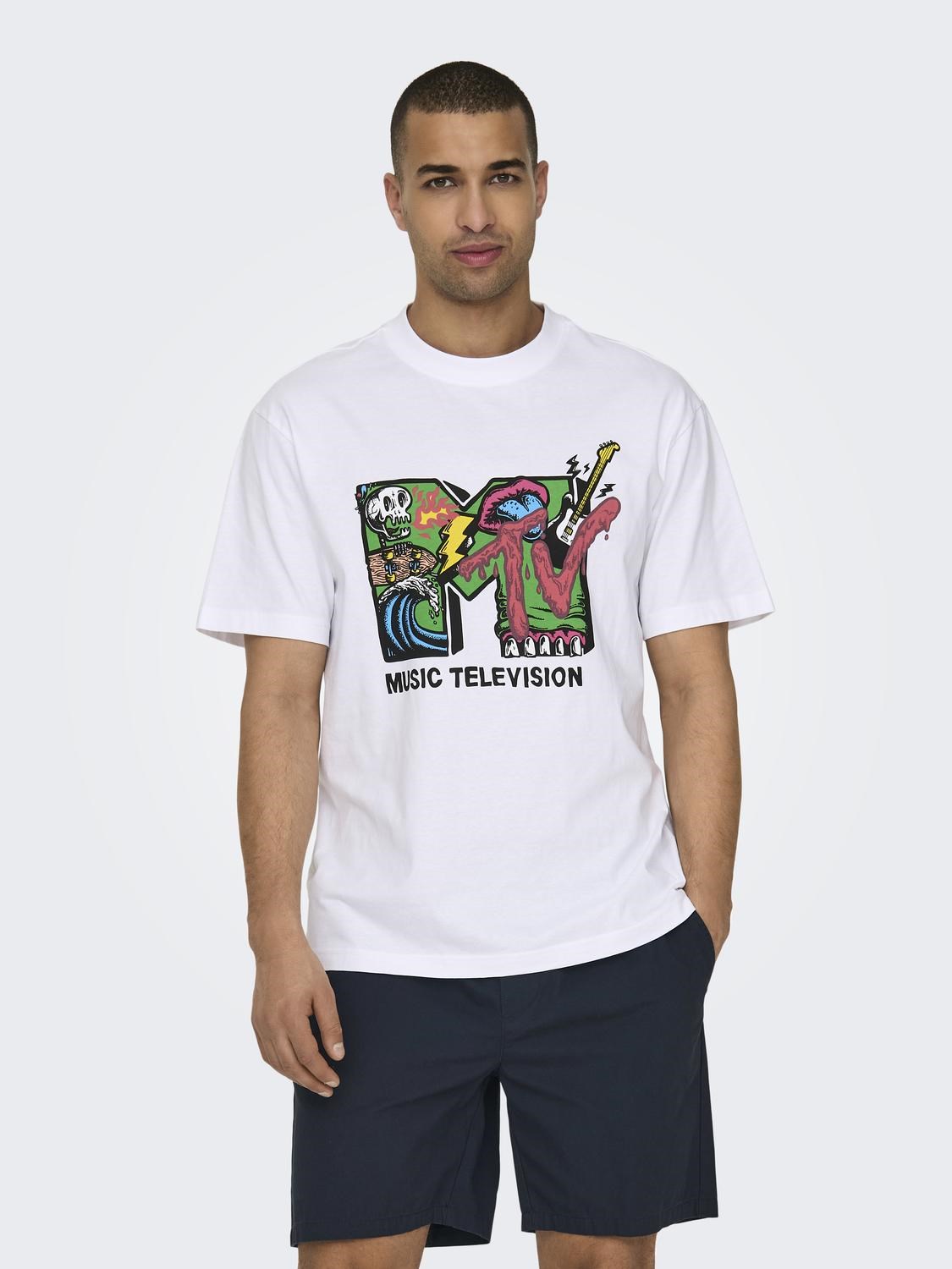 Only & Sons Erkek T-Shirt 22029523 Bright White