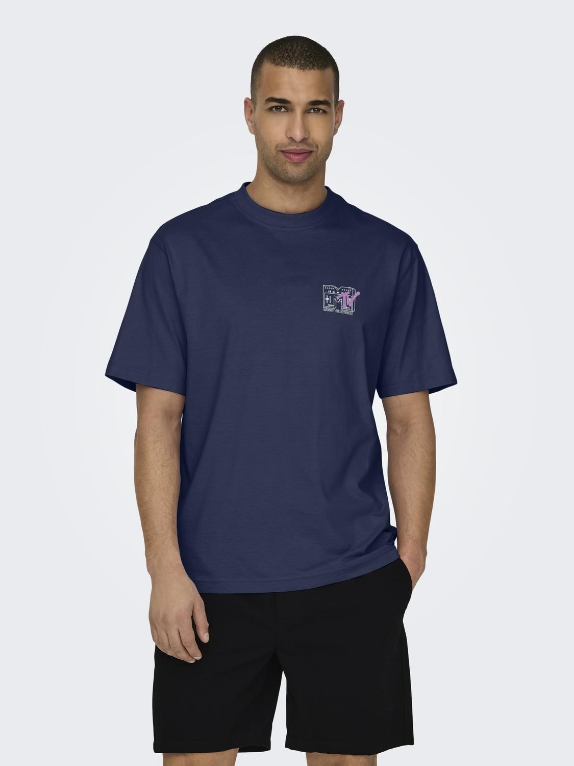 Only & Sons Erkek T-Shirt 22029523 Navy Blazer