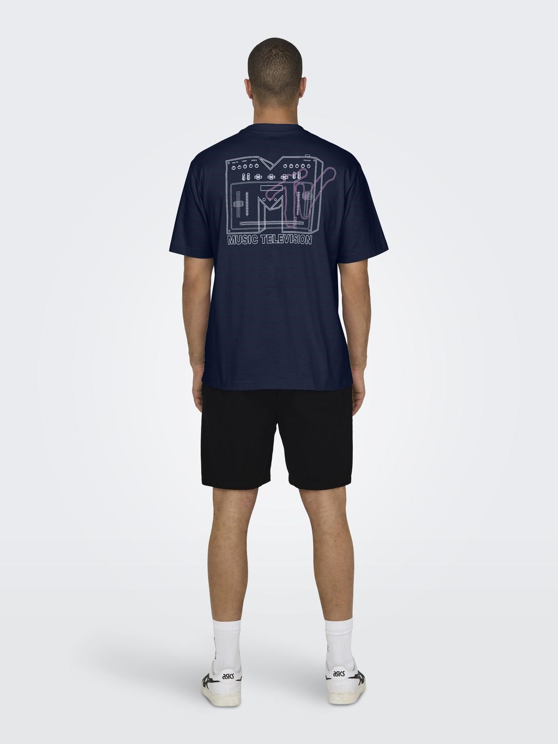 Only & Sons Erkek T-Shirt 22029523 Navy Blazer